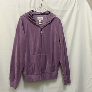Velour hoodie zip up